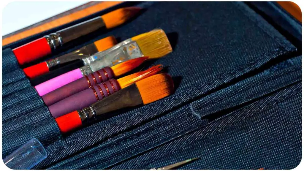 a set of brushes in a black case