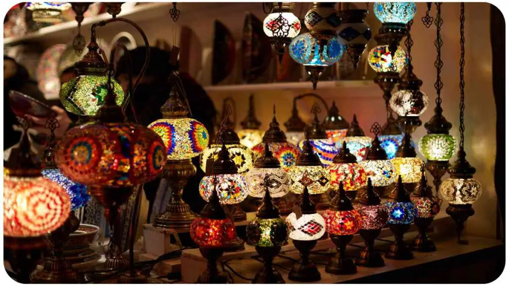 many different types of lamps on display in a store